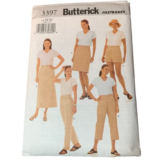 Butterick 3397 Pattern Womens Skirt Short Pants Sizes 14-16-18 "Fast & Easy" 200 - Picture 1 of 2